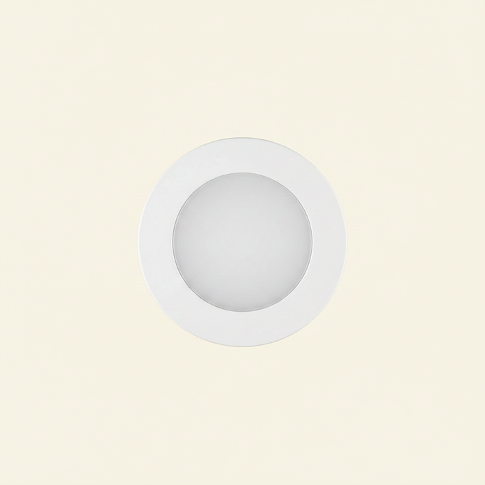 Round 6W LED surface mount panel light - cream background