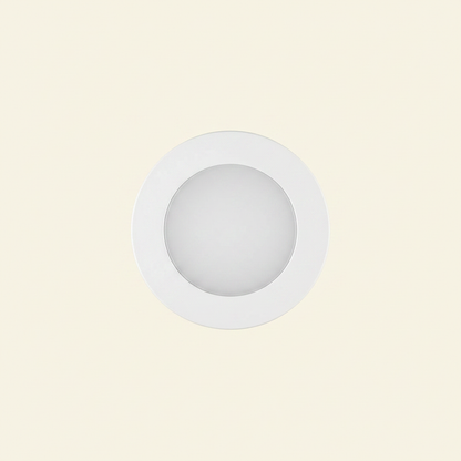 Round 6W LED surface mount panel light - cream background