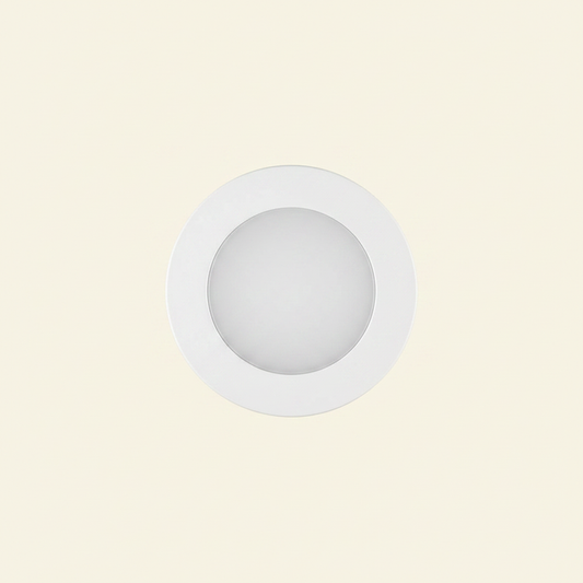Round 6W LED surface mount panel light - cream background