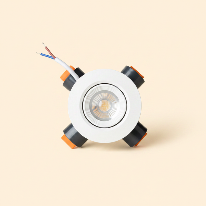 Round recessed COB LED spotlight - cream background