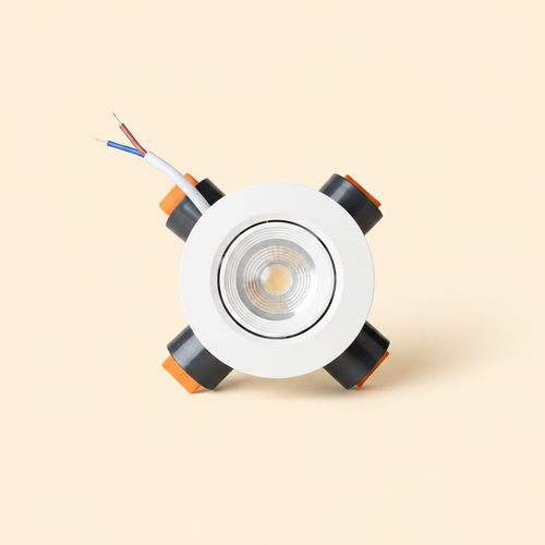 Round recessed COB LED spotlight - cream background