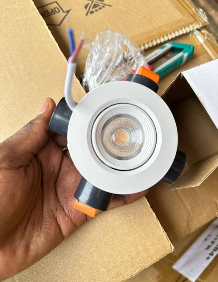 Round Recessed COB LED Spotlight Downlight - Adjustable Gimbal White