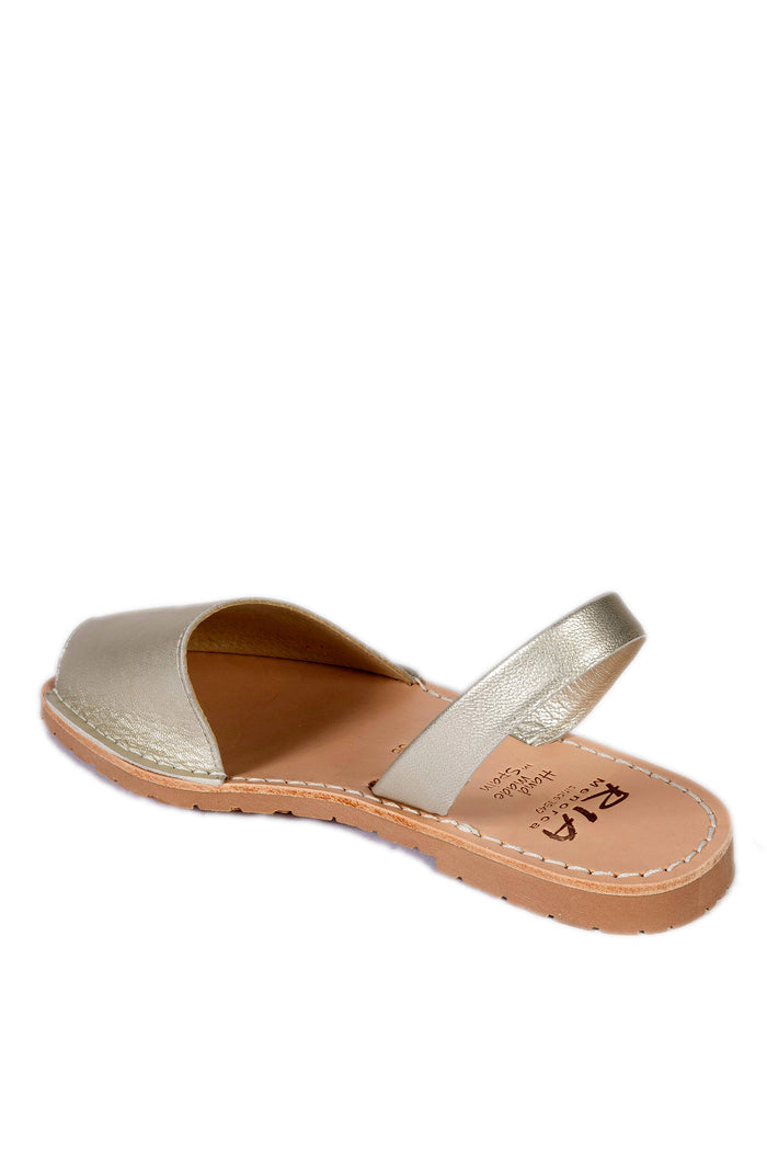 RIA MENORCA sandalo flat pelle argento 20002 METALGRAIN-PEARL