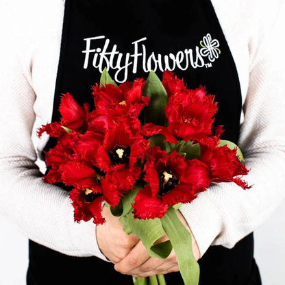 Scarlet Frill Wedding Tulip Apron - Image