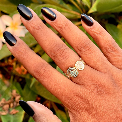 SD - Gel on medium-length oval nails in a glossy, deep plum shade for a polished at-home manicure by Olive and June
