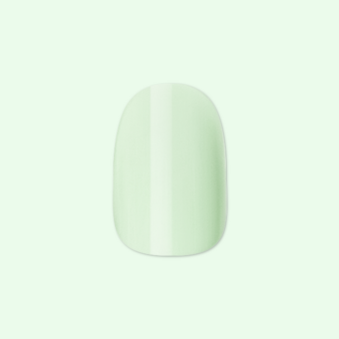 Seafoam | Short | Squoval - Tab Press-On single pastel green false nail for easy at-home mani application