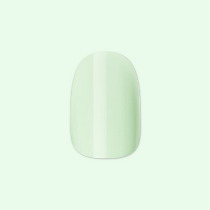 Seafoam | Short | Squoval - Tab Press-On single pastel green false nail for easy at-home mani application