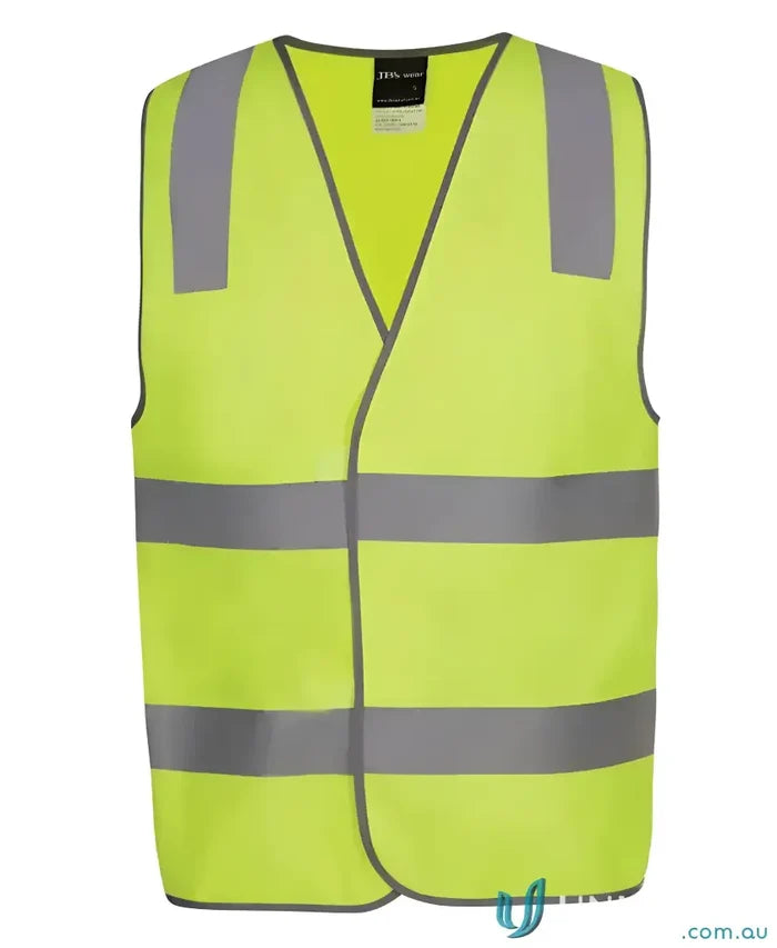 Fluorescent yellow safety vest with reflective strips for extra large work uniforms Australian standards