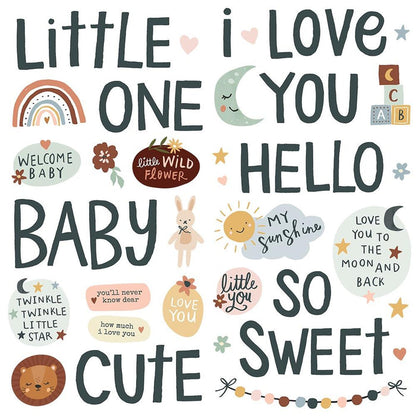 Simple Stories - Boho Baby - Foam Stickers - 35/Pkg. Available at Embellish Away located in Bowmanville Ontario Canada.
