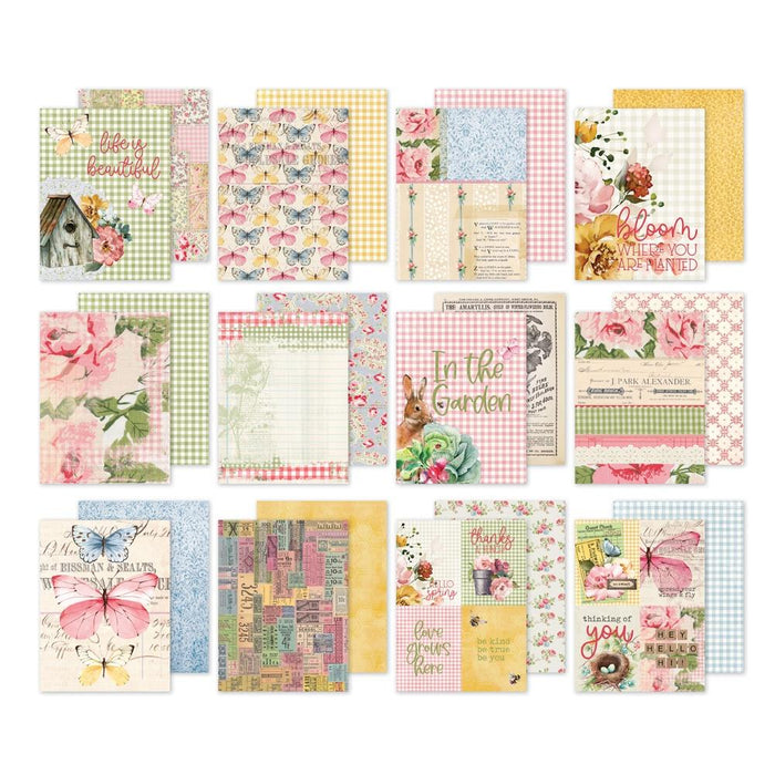 Simple Stories - Double-Sided Paper Pad 6"X8" - 24/Pkg - Simple Vintage Spring Garden. Unique papers are a high quality 65 pound printed designer cardstock perfect for use with scrapbooking, paper crafting, card making, planning, home decor and more! Available at Embellish Away located in Bowmanville Ontario Canada.