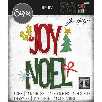Sizzix - Thinlits Dies By Tim Holtz - 11/Pkg - Big Tidings. Available at Embellish Away located in Bowmanville Ontario Canada.