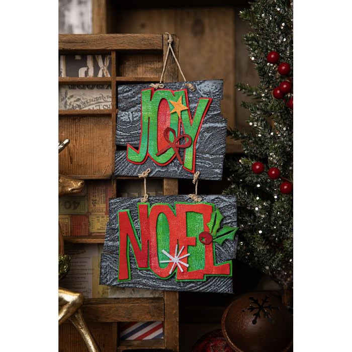 Sizzix - Thinlits Dies By Tim Holtz - 11/Pkg - Big Tidings. Available at Embellish Away located in Bowmanville Ontario Canada. Example by brand ambassador.