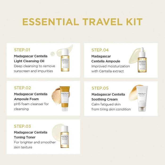 SKIN1004 Madagascar Centella Travel Kit (5pcs). SKIN1004 مدغشقر كينتيلا ترافيل كي - Princess Cosmetics Qatar