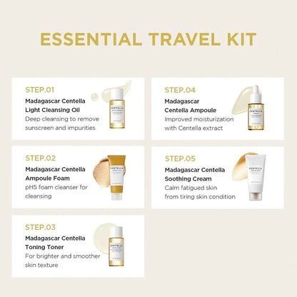 SKIN1004 Madagascar Centella Travel Kit (5pcs). SKIN1004 مدغشقر كينتيلا ترافيل كي - Princess Cosmetics Qatar