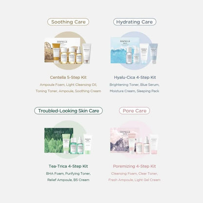 SKIN1004 Madagascar Centella Poremizing Travel Kit (30ml x 4ea) مجموعة SKIN1004 مدغشقر سنتيلا لتفتيح المسام للسفر - Princess Cosmetics Qatar