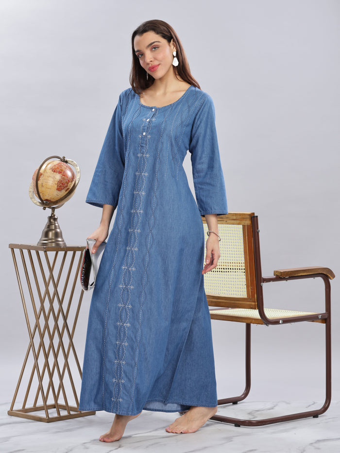 Relaxed Sky Blue Denim Nighty