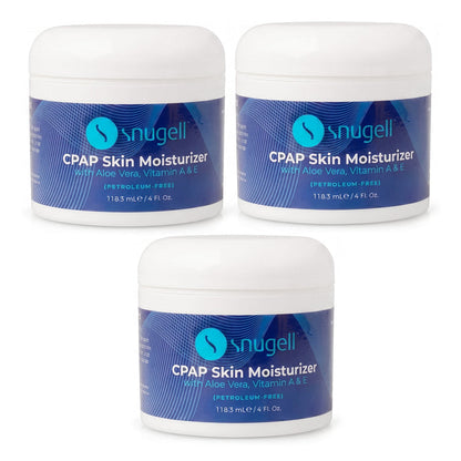 Three Snugell CPAP Skin Moisturizer containers