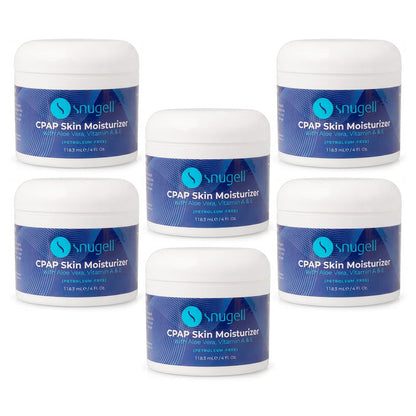 Six Snugell CPAP Skin Moisturizer containers
