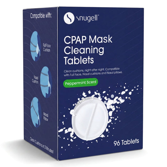 A box of Snuggle CPAP mask cleaning tablets