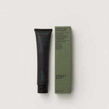 Soothe Tube hand cream lotion, dark tube with olive green box