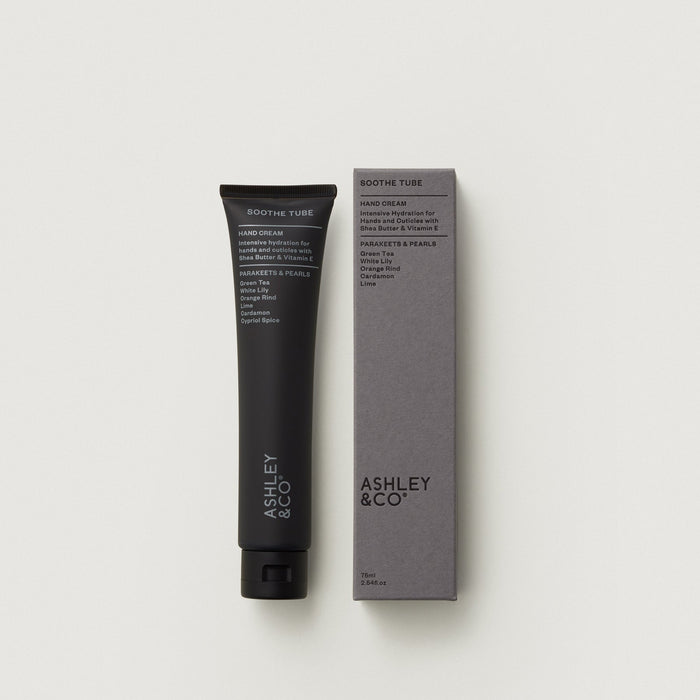 Soothe Tube hand cream lotion, dark tube with gray box