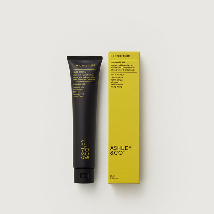 Soothe Tube hand cream lotion, dark tube with yellow box