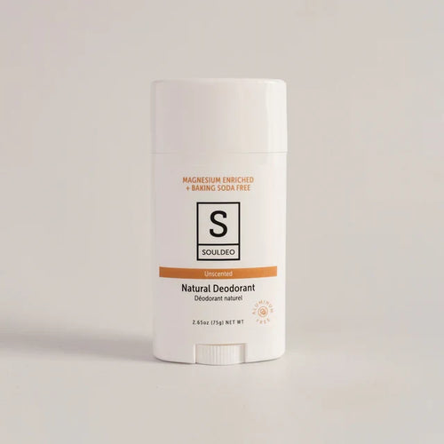 SoulDeo Deodorant Stick - Unscented Baking Soda Free