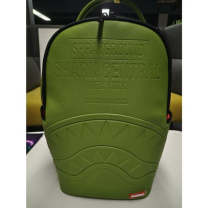 Sprayground Shark Central Embossed Green Nylon Backpack (B9628)