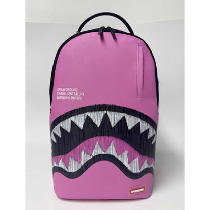 Sprayground Shark Central Pink Embroidered Shark Backpack (B9630)