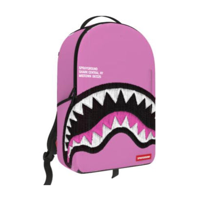 Sprayground Shark Central Pink Embroidered Shark Backpack (B9630)