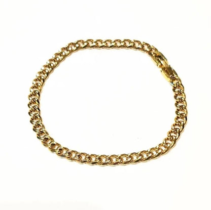 Stainless Steel & Gold-Plated Curb Link Bracelet (5mm)