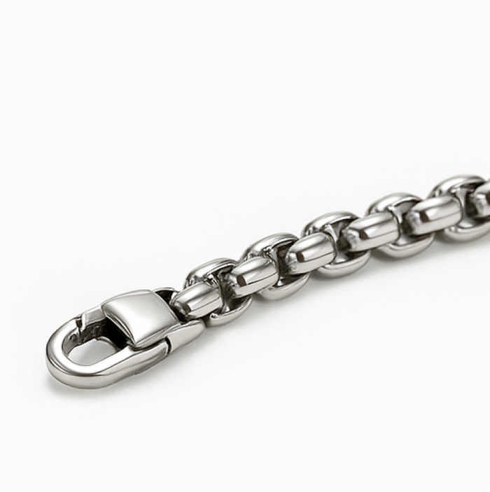 Stainless Steel ID Bracelet with Gold Twisted Wire Insert Bracelet