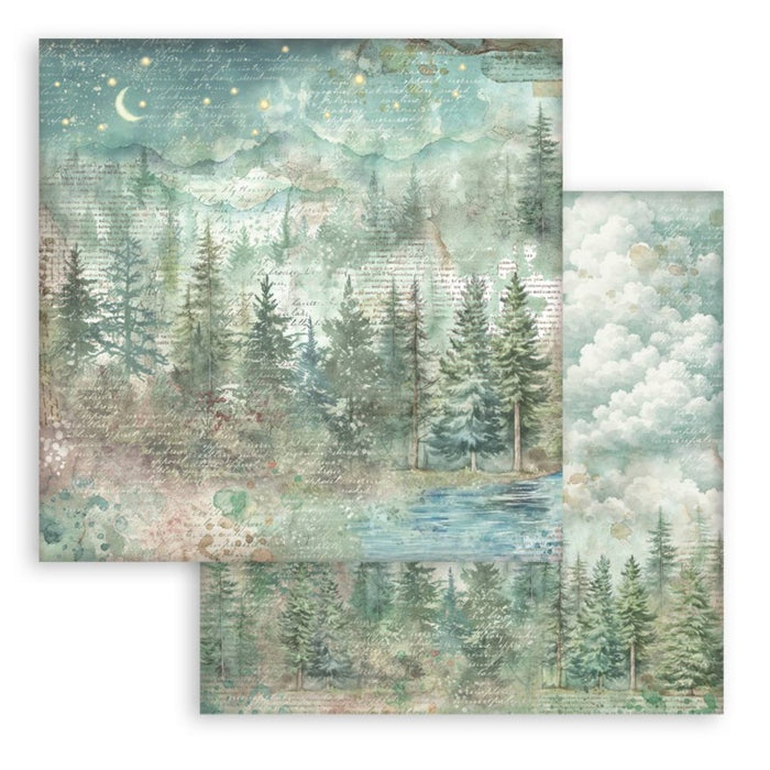 Stamperia - 8"X8" Backgrounds Paper Pad - Herbarium Silvae. Includes 10 sheets double-sided. Available at Embellish away in Bowmanville Ontario Canada.