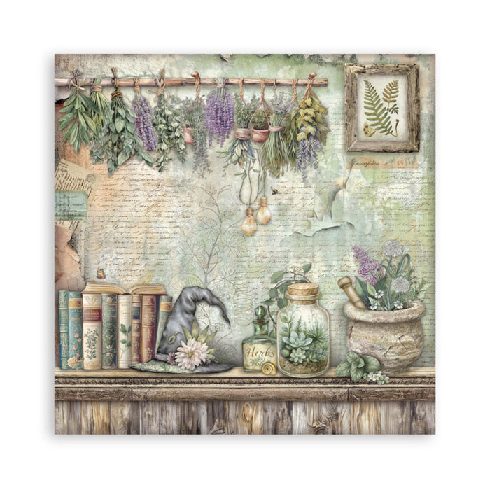 Stamperia - 8X8 Maxi Paper Pad - Herbarium Silvae. Includes 22 sheets. Available at Embellish Away located in Bowmanville Ontario Canada.