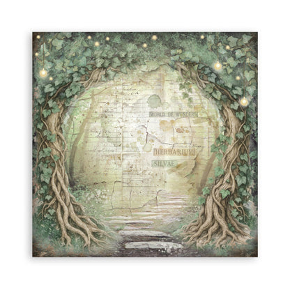 Stamperia - 8X8 Maxi Paper Pad - Herbarium Silvae. Includes 22 sheets. Available at Embellish Away located in Bowmanville Ontario Canada.