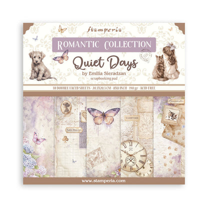 Stamperia - 8X8 Paper Pad - Quiet Days. 10 sheets. Available at Embellish Away located in Bowmanville Ontario Canada.