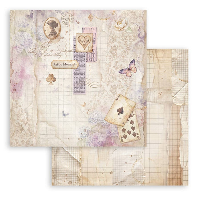 Stamperia - 8X8 Paper Pad - Quiet Days. 10 sheets. Available at Embellish Away located in Bowmanville Ontario Canada.