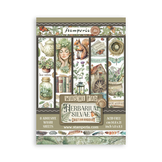 Stamperia - A5 Washi Pad - Herbarium Silvae. Includes 8 Sheets. Available at Embellish Away located in Bowmanville Ontario Canada.