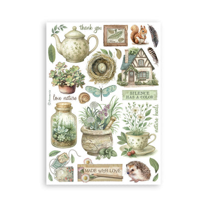 Stamperia - A5 Washi Pad - Herbarium Silvae. Includes 8 Sheets. Available at Embellish Away located in Bowmanville Ontario Canada.