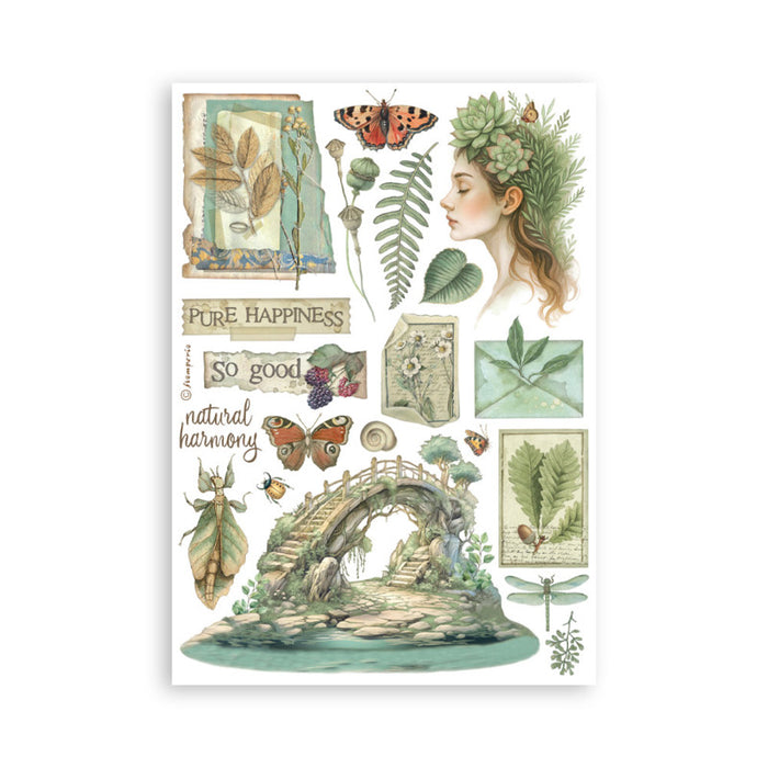 Stamperia - A5 Washi Pad - Herbarium Silvae. Includes 8 Sheets. Available at Embellish Away located in Bowmanville Ontario Canada.