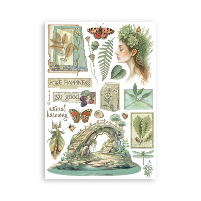 Stamperia - A5 Washi Pad - Herbarium Silvae. Includes 8 Sheets. Available at Embellish Away located in Bowmanville Ontario Canada.