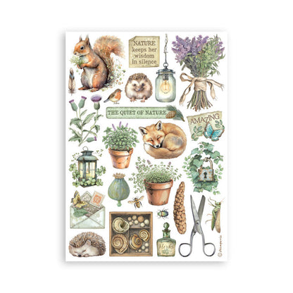 Stamperia - A5 Washi Pad - Herbarium Silvae. Includes 8 Sheets. Available at Embellish Away located in Bowmanville Ontario Canada.