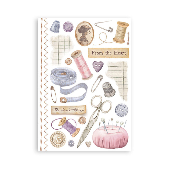Stamperia - A5 Washi Pad - Quiet Days. Includes 8 Sheets. Available at Embellish Away located in Bowmanville Ontario Canada.