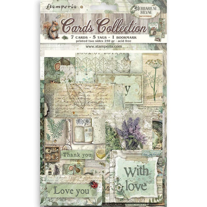 Stamperia - Cards Collection - Herbarium Silvae. Available at Embellish Away located in Bowmanville Ontario Canada.