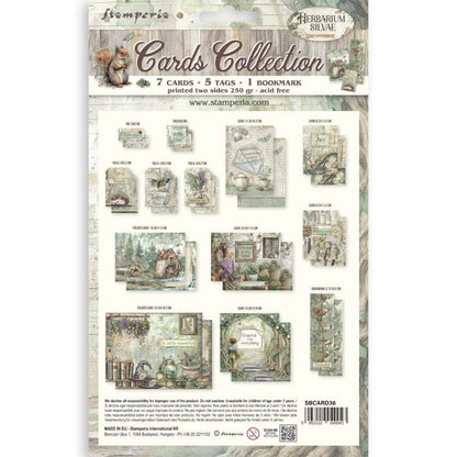 Stamperia - Cards Collection - Herbarium Silvae. Available at Embellish Away located in Bowmanville Ontario Canada.