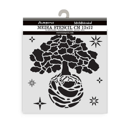 Stamperia - Thick Stencil - A New Beginning - The World Tree. Available at Embellish Away located in Bowmanville Ontario Canada.