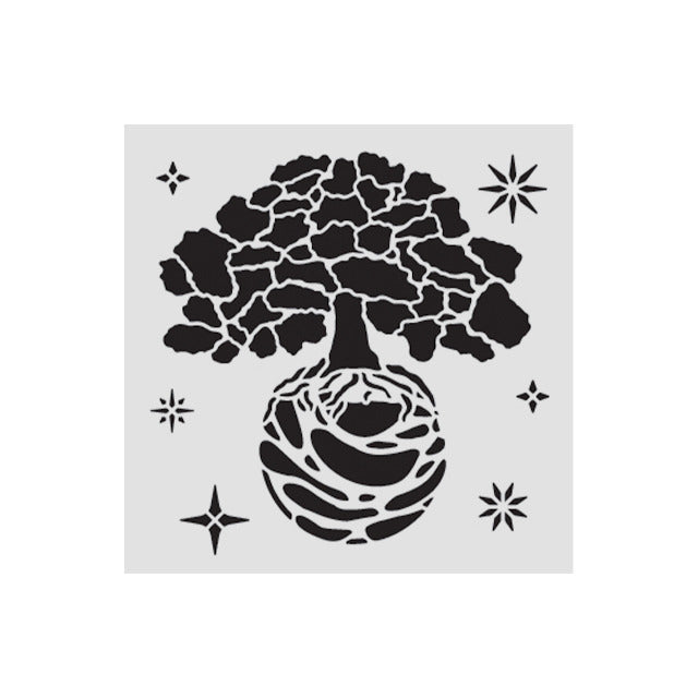 Stamperia - Thick Stencil - A New Beginning - The World Tree. Available at Embellish Away located in Bowmanville Ontario Canada.