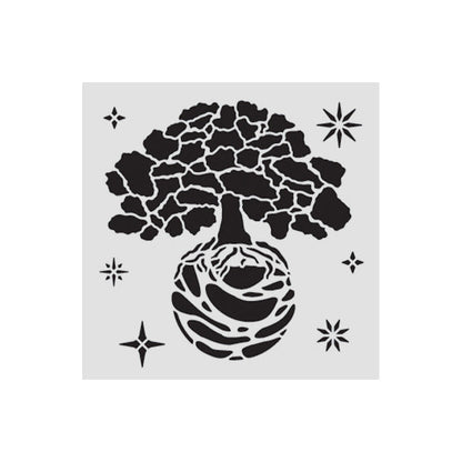 Stamperia - Thick Stencil - A New Beginning - The World Tree. Available at Embellish Away located in Bowmanville Ontario Canada.