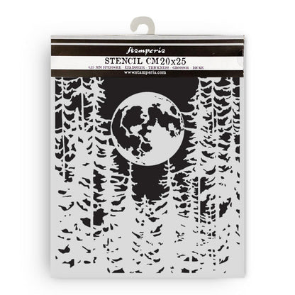 Stamperia - Thick Stencil - Herbarium Silvae - Moon In The Forest. Available at Embellish Away located in Bowmanville Ontario Canada.