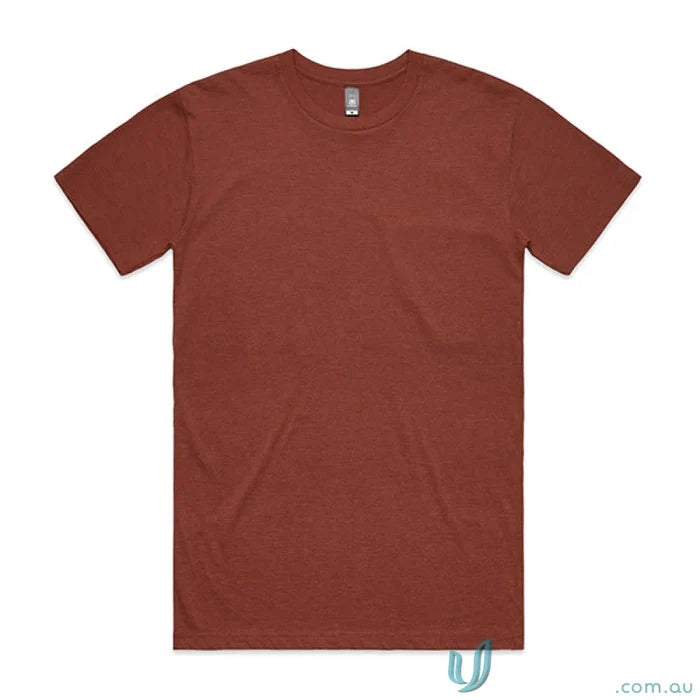 Plain deep reddish-brown AS Staple Marle Tee short-sleeve crew-neck shirt for casual wear